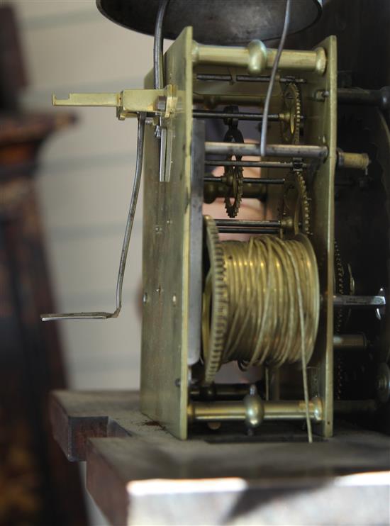 Anthony Lynch of Newbury. An early 18th century japanned eight day longcase clock, H.6ft 6in.